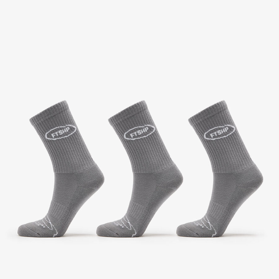 Footshop Basic Crew Socks 3-Pack Grey 36-38-alacsony-ár