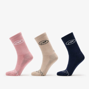 Footshop Basic Crew Socks 3-Pack Navy/ Acru/ Pink 36-38-alacsony-ár