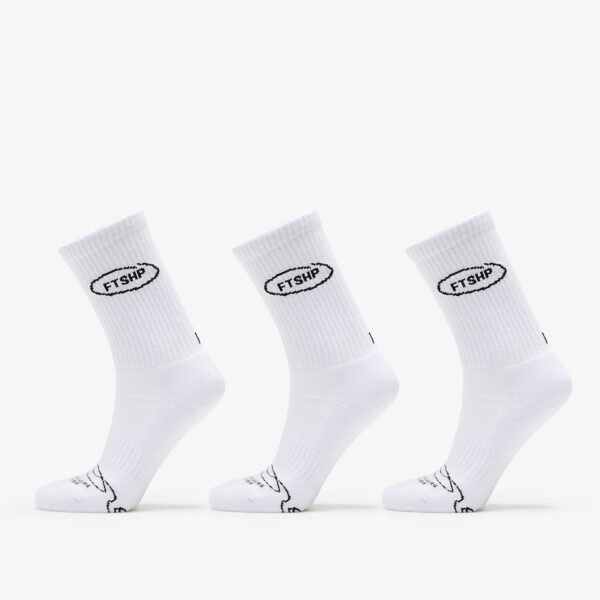 Footshop Basic Crew Socks 3-Pack White 39-42-alacsony-ár