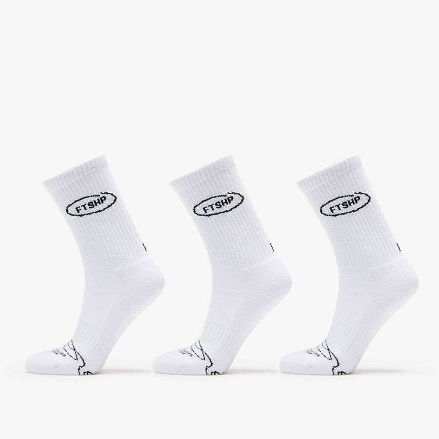 Footshop Basic Crew Socks 3-Pack White 39-42-alacsony-ár