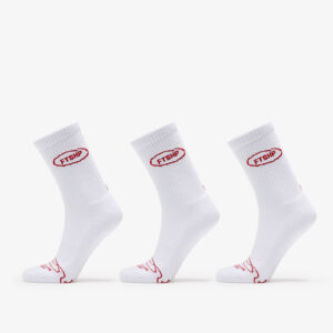 Footshop Basic Crew Socks 3-Pack White (Red Logo) 36-38-alacsony-ár