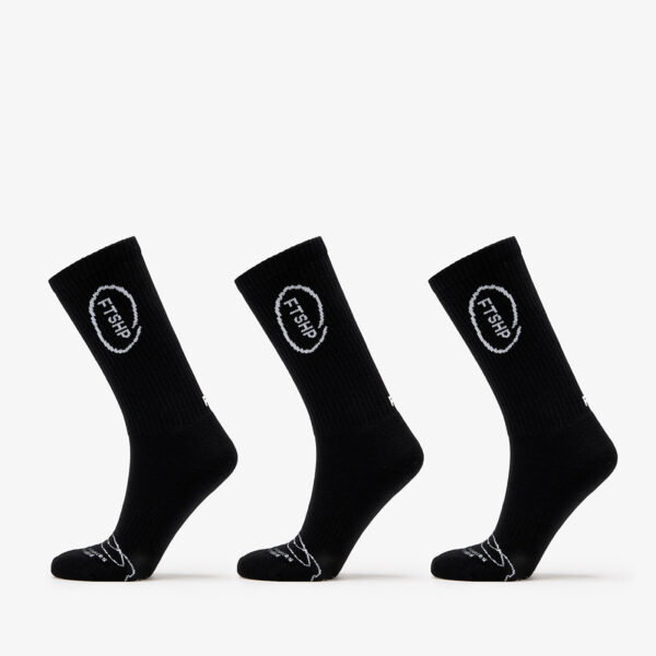 Footshop High Crew Socks 3-Pack Black 36-38-alacsony-ár