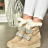 Fox Shoes R602891602 Women's Beige Suede Wedge Heels Boots