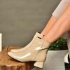 Fox Shoes R654012408 Patent Leather Women's Thick Heeled Boots