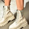 Fox Shoes R726659009 Women's Beige Stone Lace-Up Ankle Boots