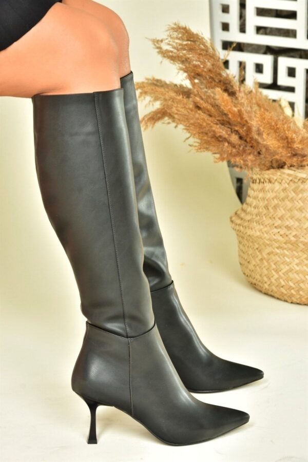 Fox Shoes Women's Black Thin Heeled Boots