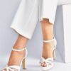 Fox Shoes Women's Evening Dress Shoes with Pearlescent Platform Heels