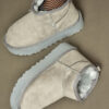 Fox Shoes Women's Gray Suede Hairy Inner Thick Soled Half Boots