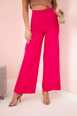 Fuchsia-coloured wide-legged trousers
