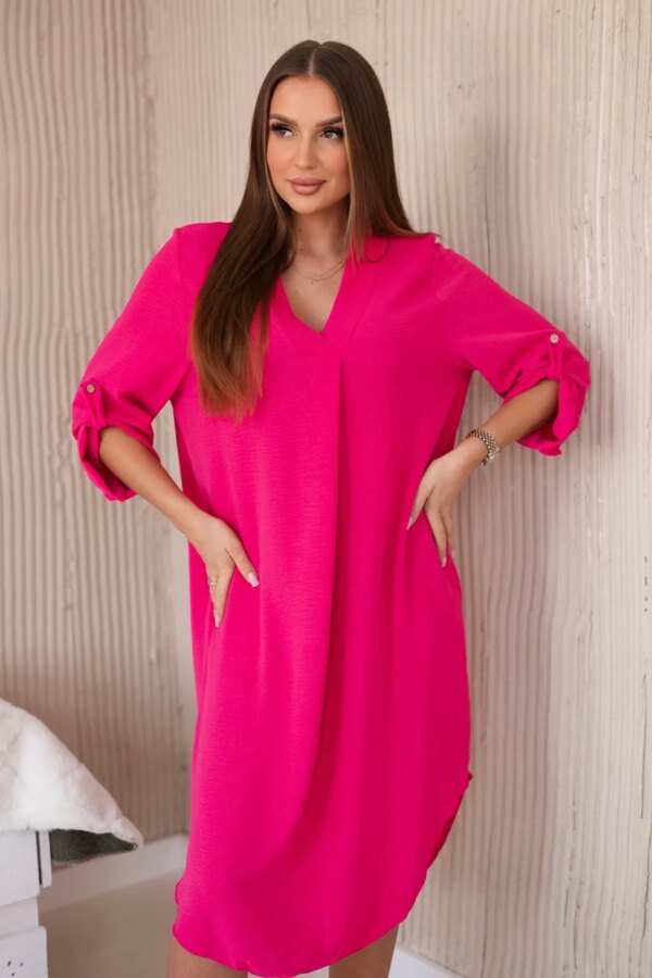 Fuchsia dress with a V-neck