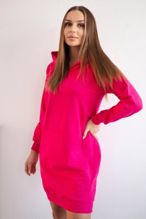 Fuchsia dress with a hood