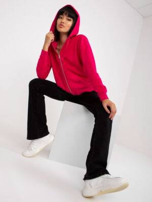 Fuchsia zip-up hoodie with pockets Fuchsia zip-up hoodie with pockets
