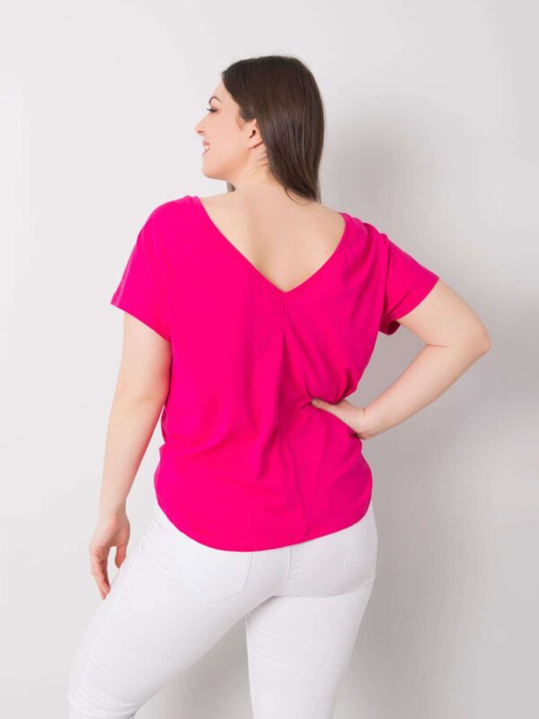 Fukszia plus size pamut póló