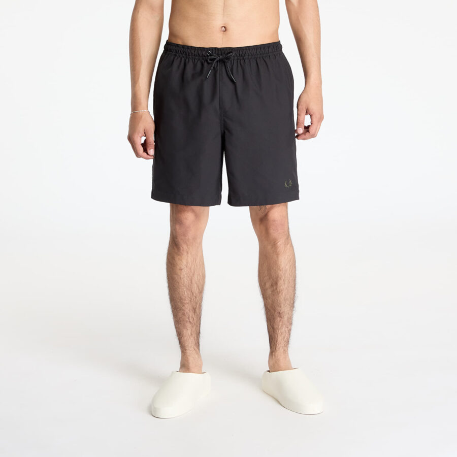 Fürdőruhák FRED PERRY Classic Swimshort Black/ Green L-alacsony-ár