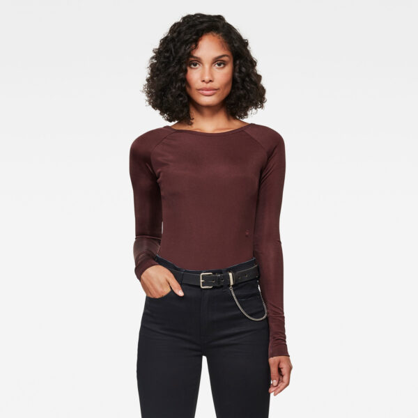 G-STAR Body - Melam boat slim body ls burgundy