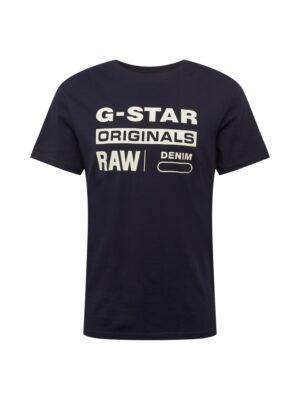 G-STAR Póló 'Graphic 8'  sötétkék / fehér