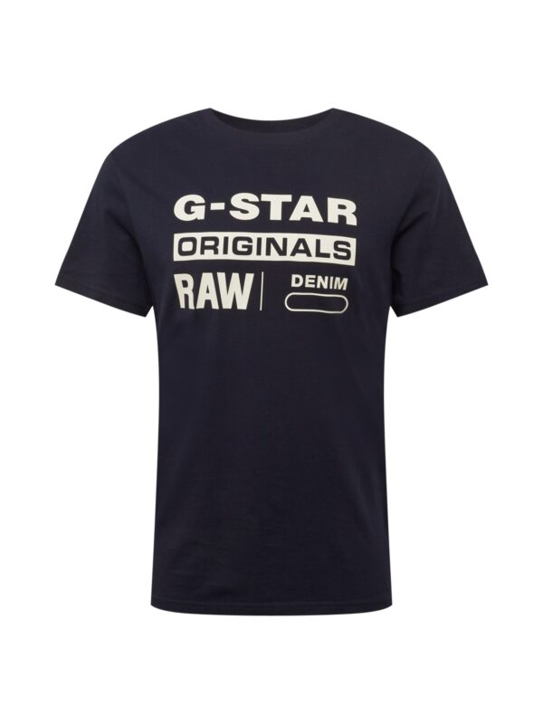 G-STAR Póló 'Graphic 8'  sötétkék / fehér