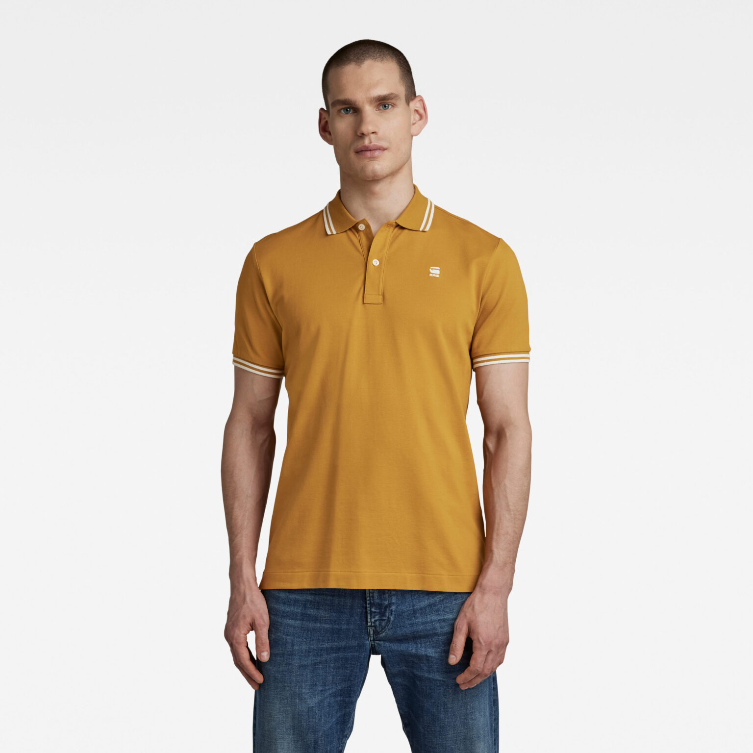 G-STAR Polo shirt - Dunda slim stripe polo ss yellow