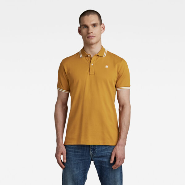 G-STAR Polo shirt - Dunda slim stripe polo ss yellow