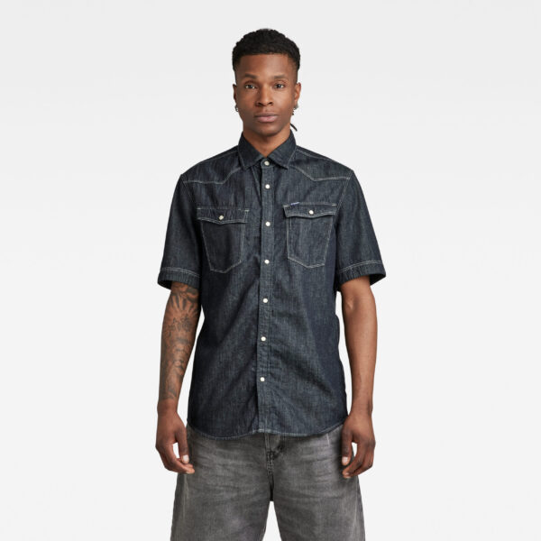 G-STAR Shirt - 3301 slim shirt ss blue