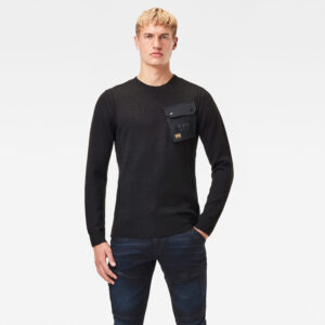 G-STAR Sweater - Army pt r knit ls black