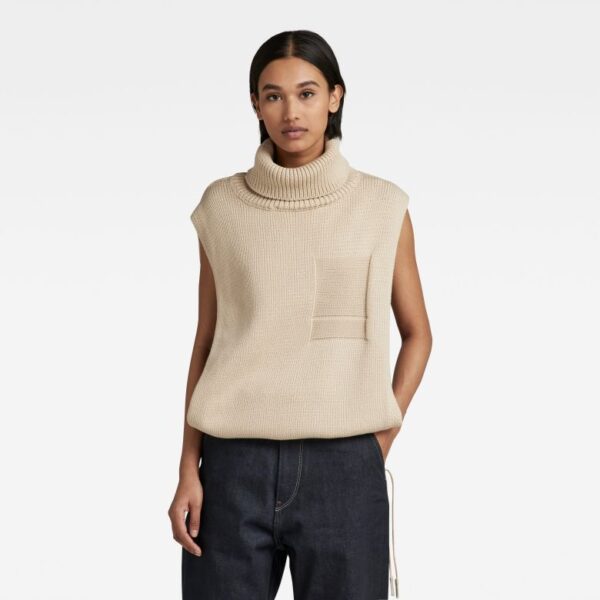 G-STAR Sweater - Open side turtle sl knit wmn beige G-STAR Sweater - Open side turtle sl knit wmn beige