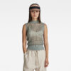 G-STAR Sweater - Pointelle mock sl knit green