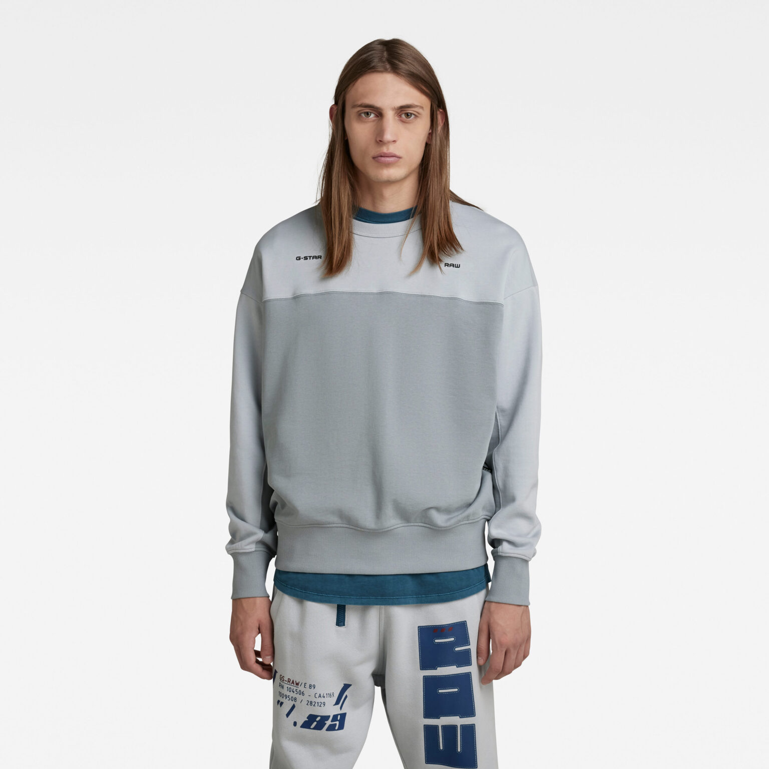 G-STAR Sweatshirt - Color block oversized sw r grey