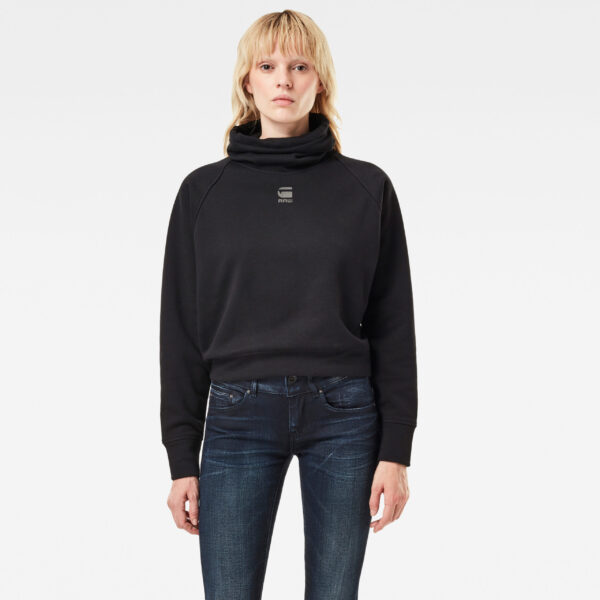 G-STAR Sweatshirt - High turtle neck loose wmn black G-STAR Sweatshirt - High turtle neck loose wmn black