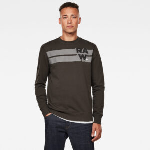 G-STAR Sweatshirt - Logo Blocked r sw ls dark brown