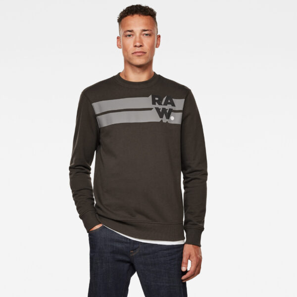 G-STAR Sweatshirt - Logo Blocked r sw ls dark brown