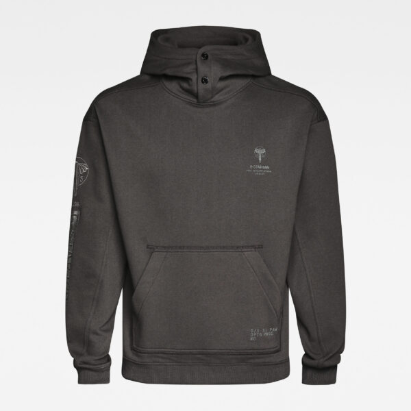 G-STAR Sweatshirt - Sleeve Graphic hooded Sweat dark grey