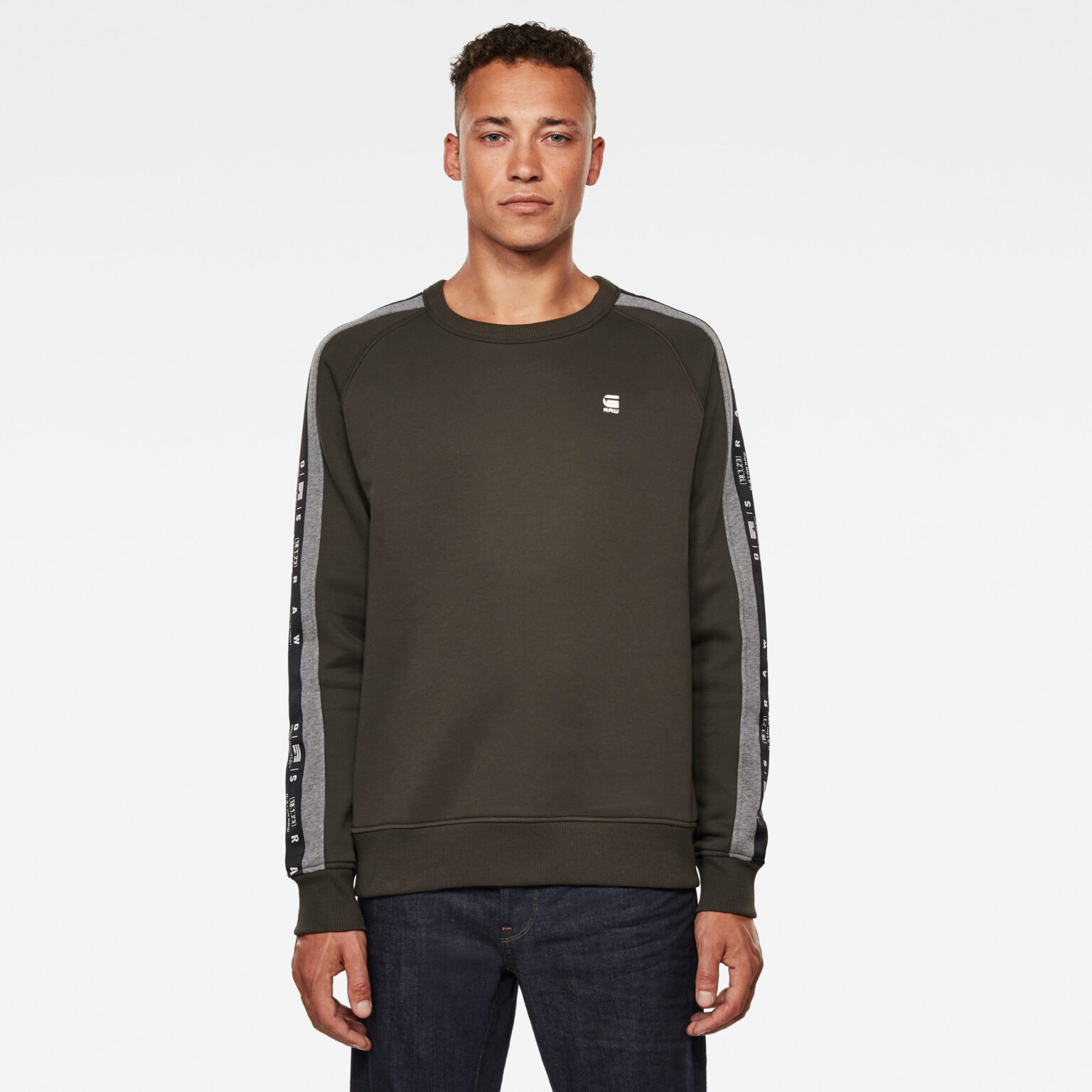 G-STAR Sweatshirt - Sport Heather Stripe r sw ls dark green
