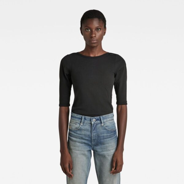 G-STAR T-Shirt - Slim Rib Boat 12 sl black