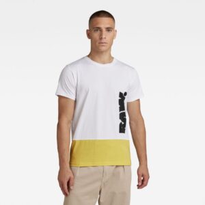 G-STAR T-shirt - Color block RAW. r t white