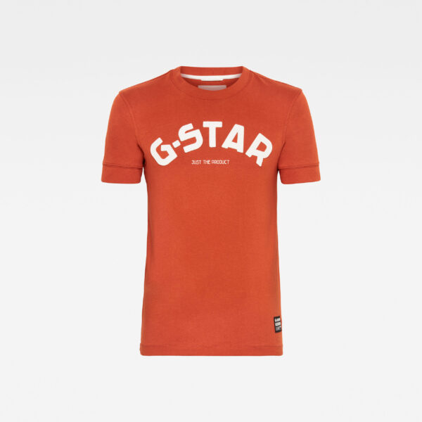 G-STAR T-shirt - Felt Applique Logo Slim R T SS orange