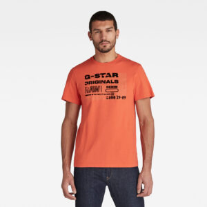 G-STAR T-shirt - Flock badge graphic r t ss orange G-STAR T-shirt - Flock badge graphic r t ss orange