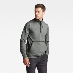 G-STAR T-shirt - Half zip bound tweeter t ls grey
