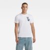 G-STAR T-shirt - Multi shield back gr r t white