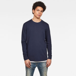 G-STAR T-shirt - Swando loose r t ls dark blue G-STAR T-shirt - Swando loose r t ls dark blue