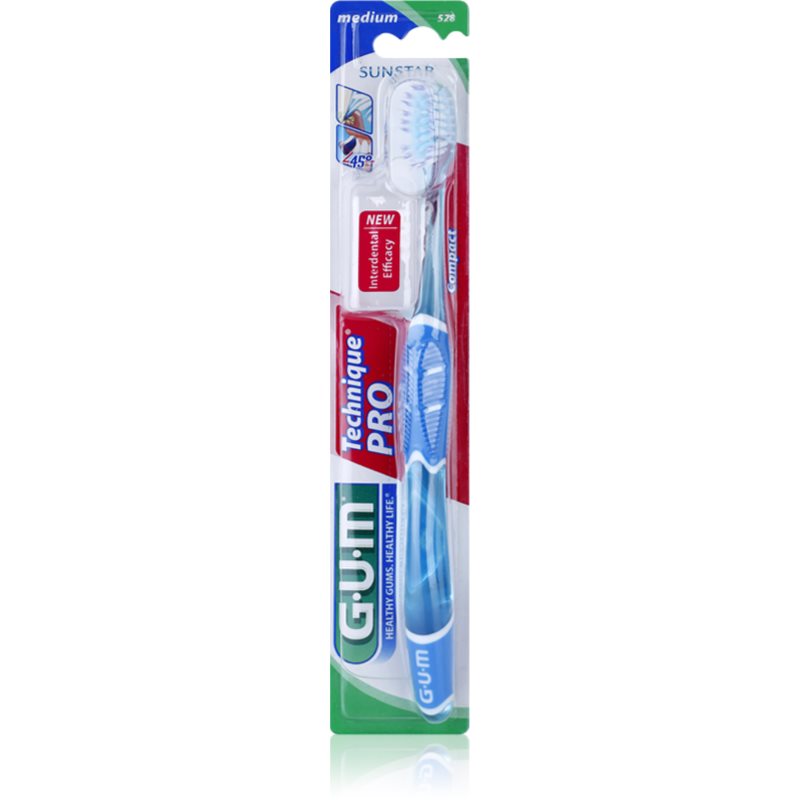 G.U.M Technique PRO Compact utazó fogkefe tartóval közepes 1 db