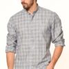 G618 DEWBERRY LINEN SHIRT-BLUE-BLACK