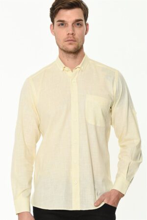 G625 DEWBERRY LINEN SHIRT-YELLOW G625 DEWBERRY LINEN SHIRT-YELLOW