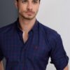 G658 DEWBERRY MEN'S SHIRT-NAVY-BURGUNDY