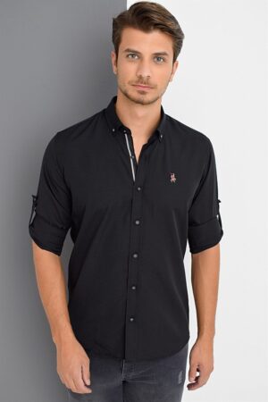 G674 DEWBERRY MEN'S SHIRT-BLACK