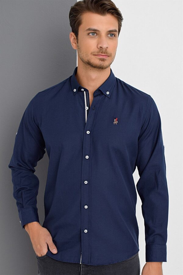 G674 DEWBERRY MEN'S SHIRT-NAVY BLUE