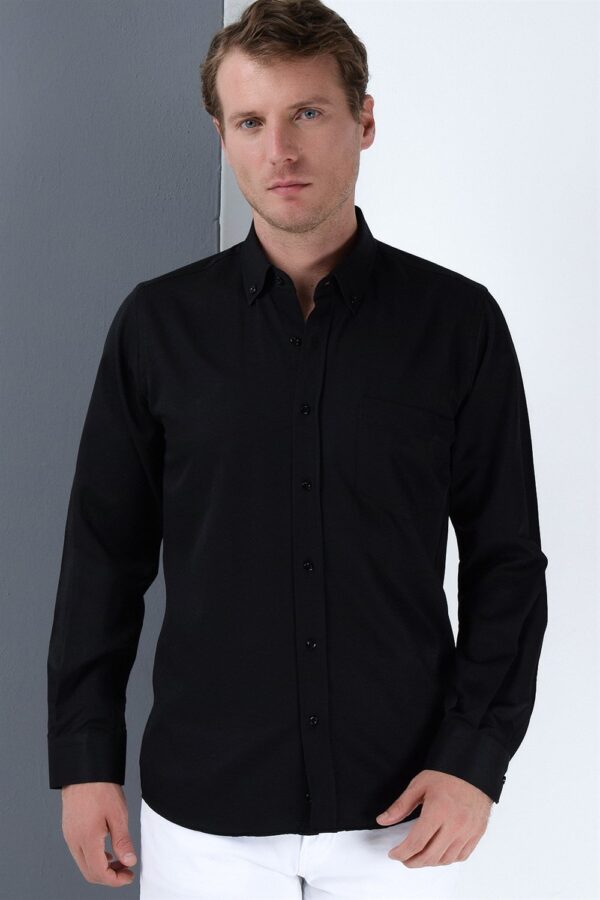 G676 DEWBERRY MEN'S SHIRT-BLACK