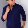 G676 DEWBERRY MEN'S SHIRT-NAVY BLUE