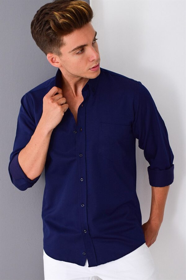 G676 DEWBERRY MEN'S SHIRT-NAVY BLUE