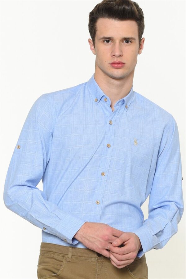 G682 DEWBERRY MEN'S SHIRT-LIGHT BLUE